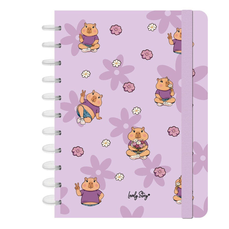Capybara Flower A4 notebook