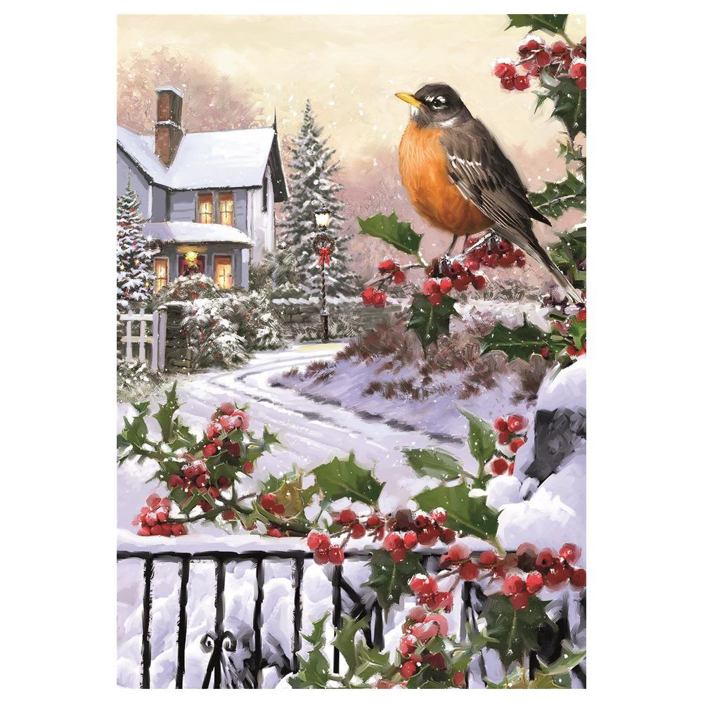 Christmas Collection Robin And Holly Bushes puzzle 1000pcs