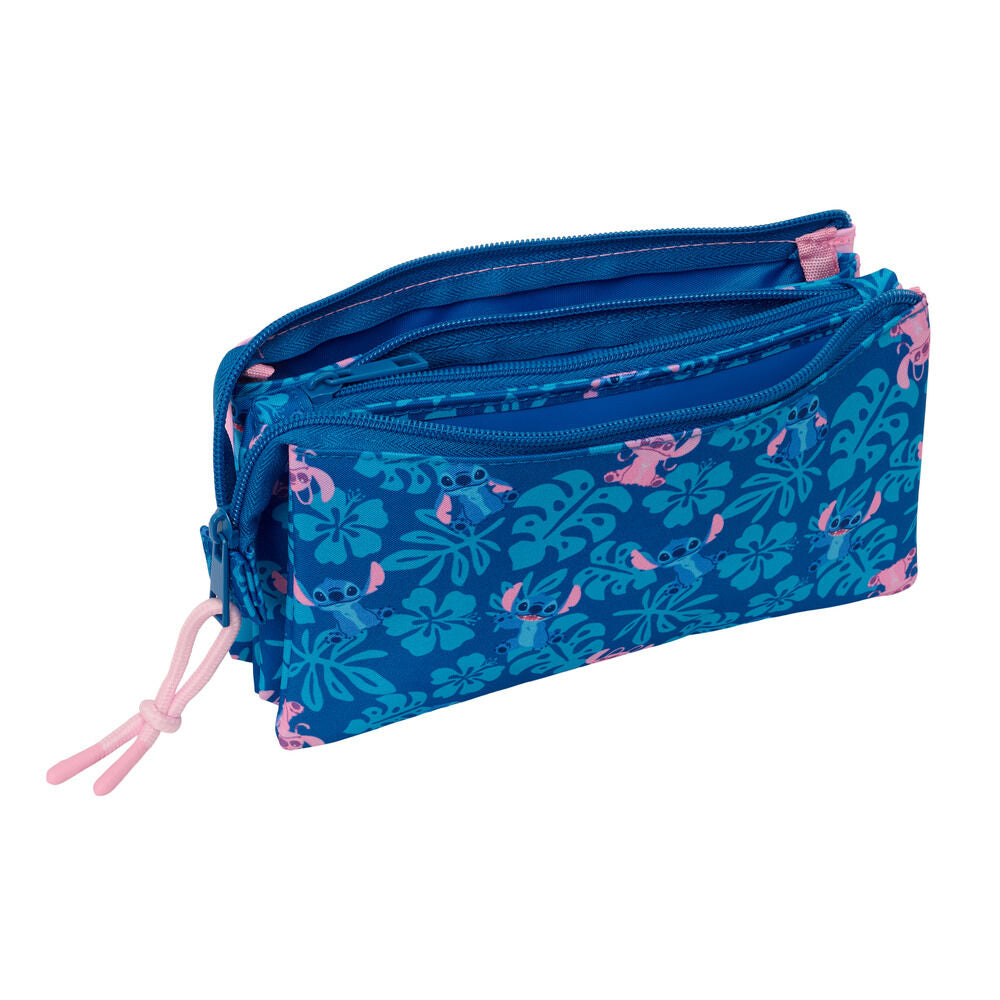 Disney Stitch & Angel triple pencil case