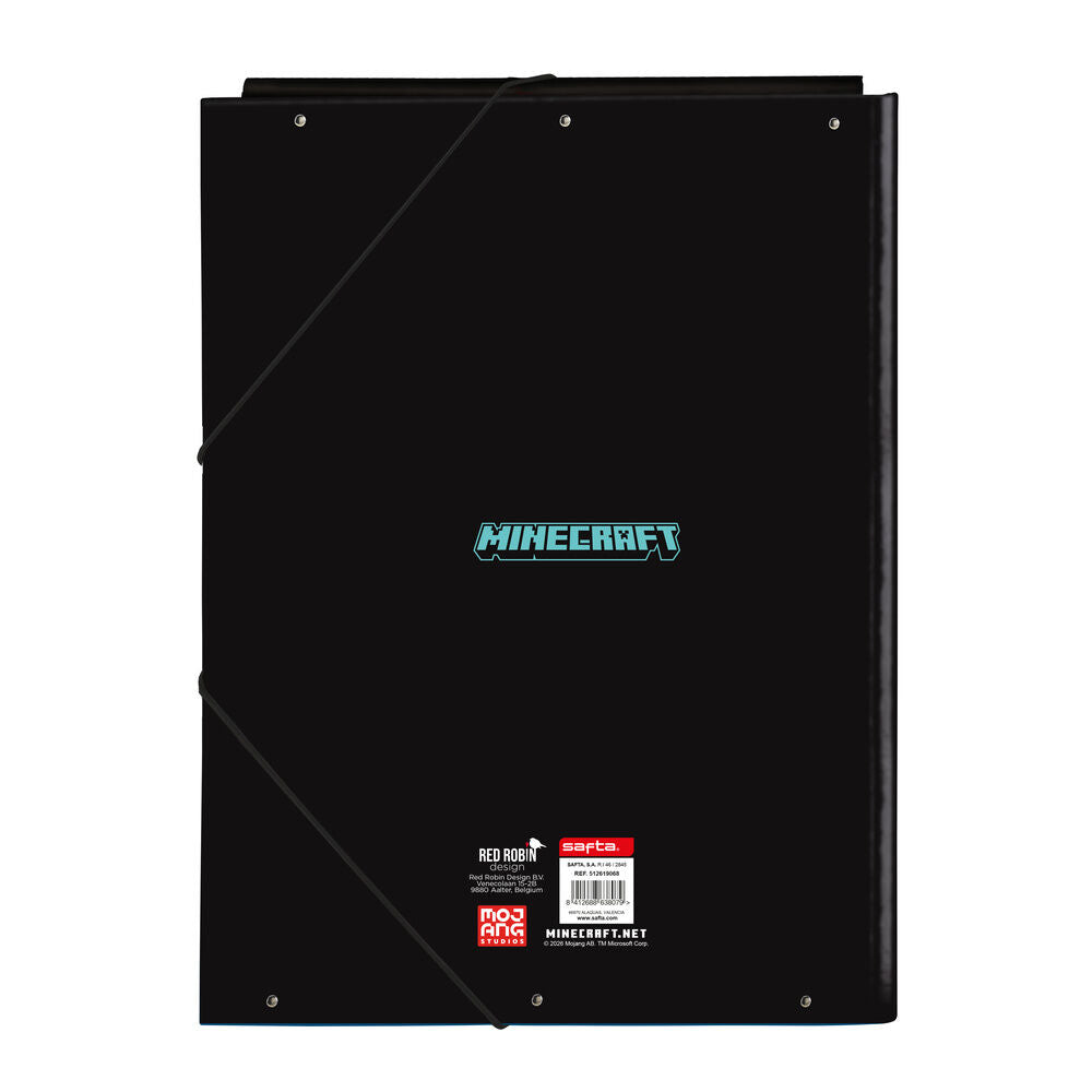 Minecraft Screen A4 cardboard binder with flaps