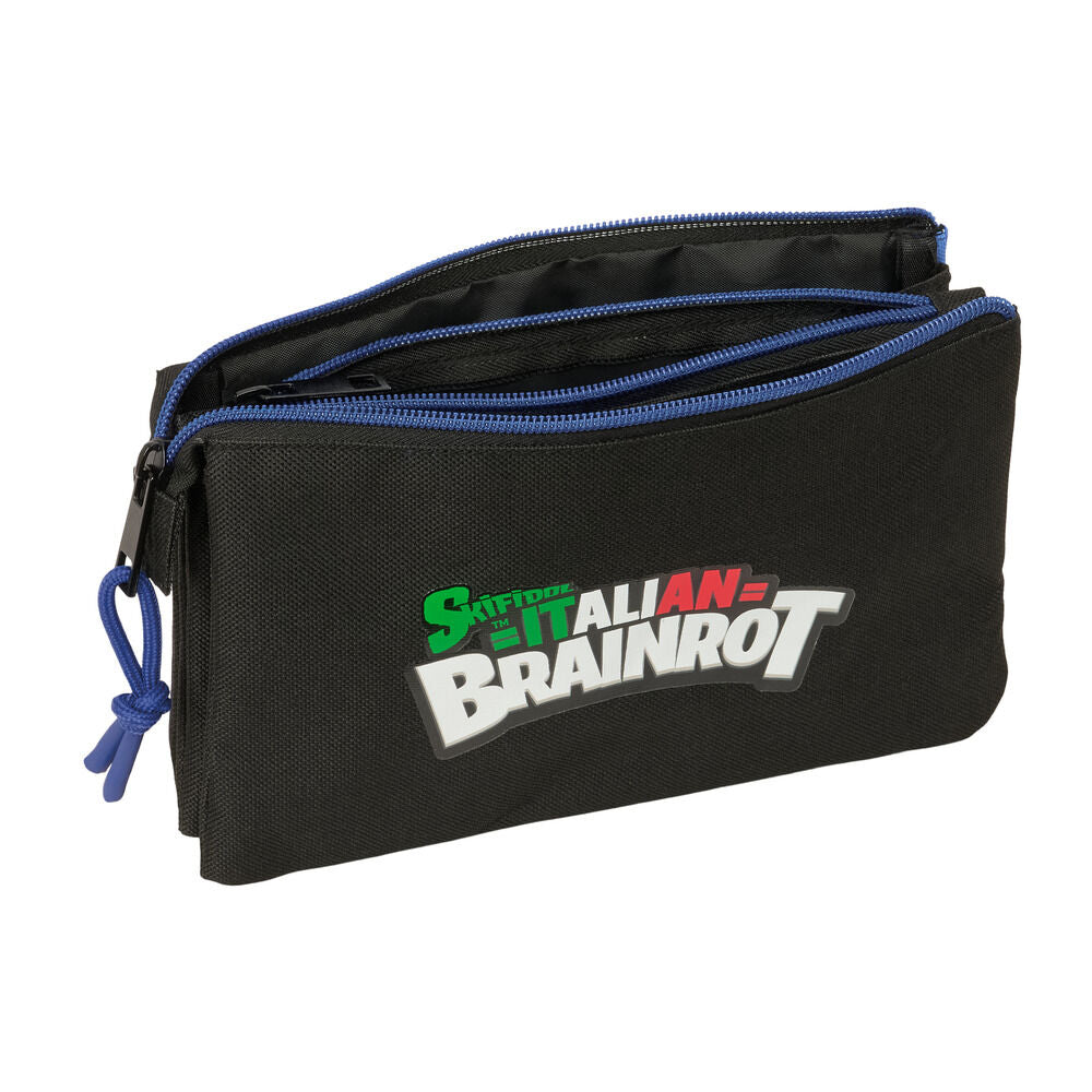 Brainrot triple pencil case