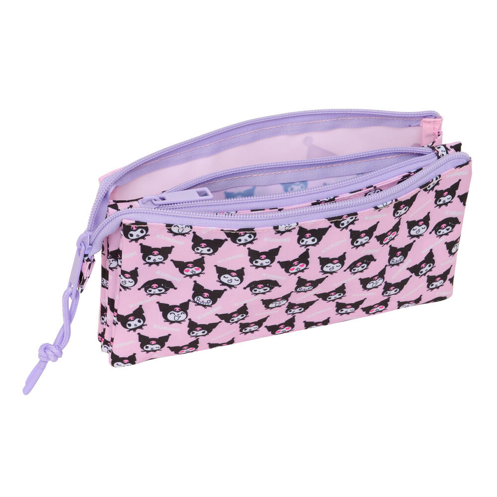 Hello Kitty Kuromi triple pencil case