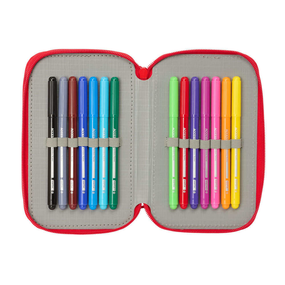 Disney Mickey & Friends Racing triple pencil case 37pcs
