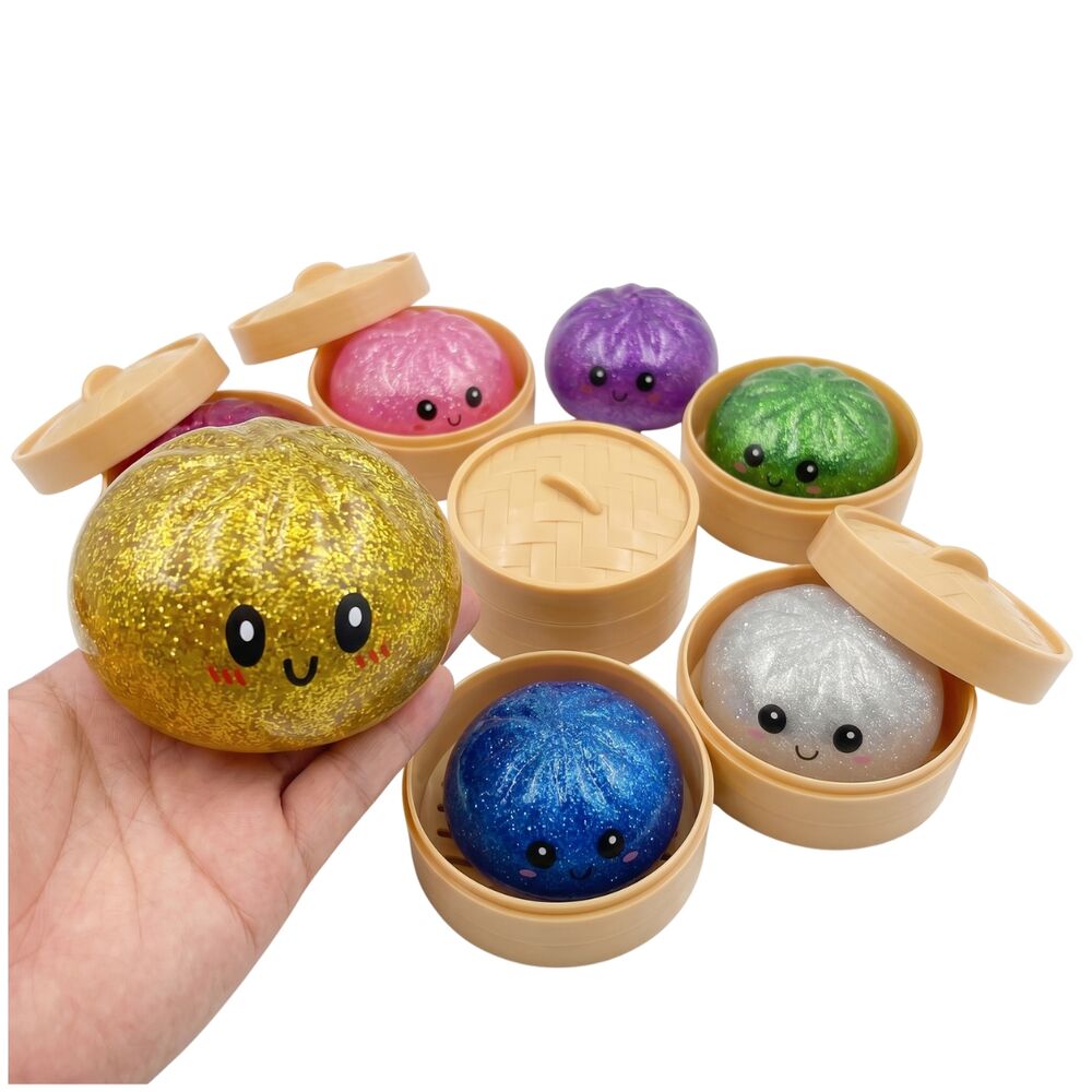 Dumpling Squishy Glitter assorted surprise stress-relief toy 10cm