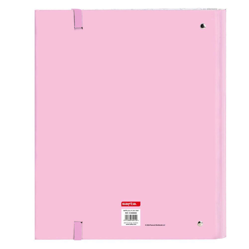 Snoopy A4 cardboard 4 rings binder with sheets