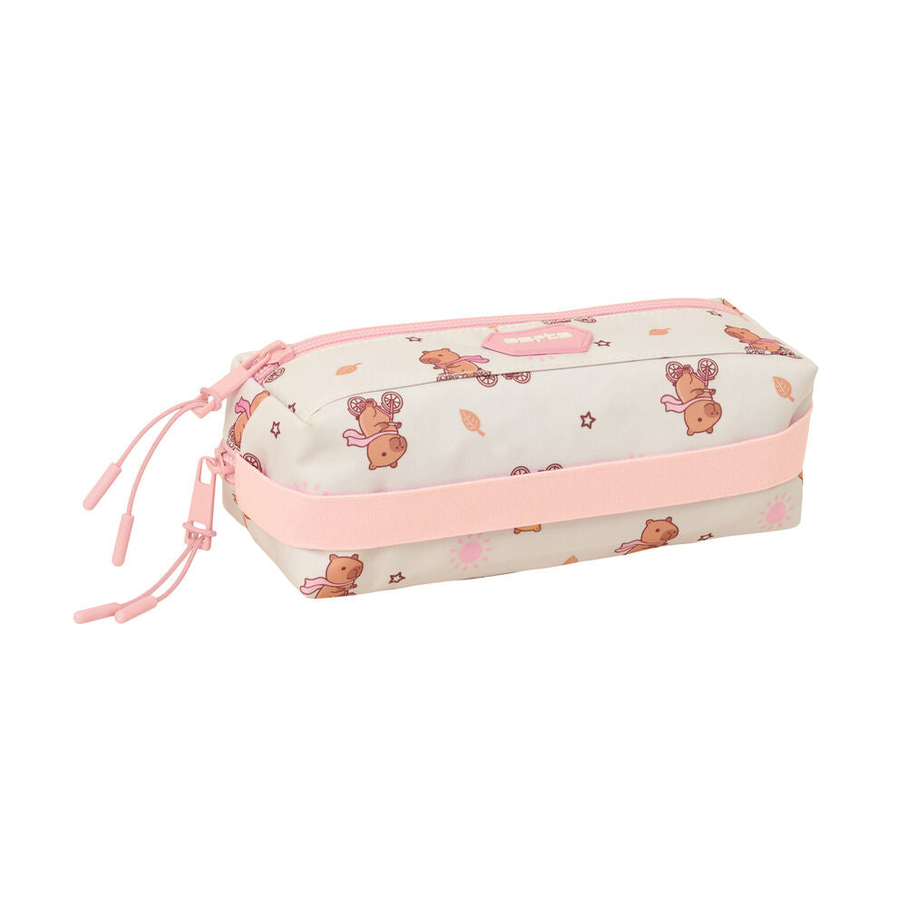 Capybara triple pencil case