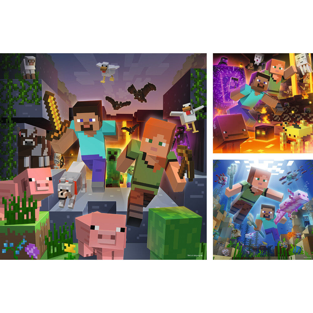 Minecraft puzzle 3x49pcs