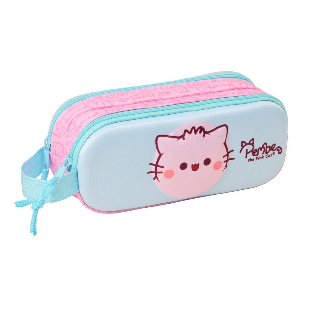 Pembe The Pink Cat 3D double pencil case