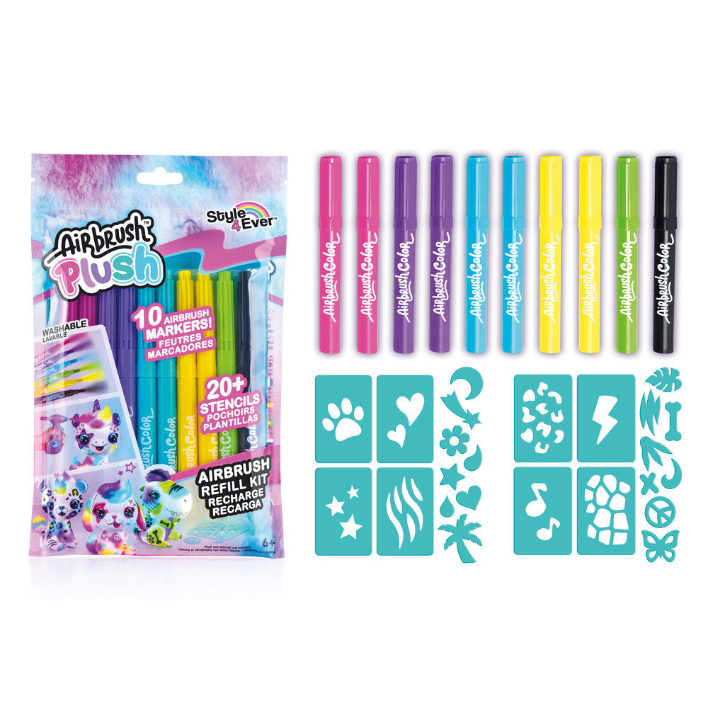 Airbrush Plush Airbrush refill 10 washable markers