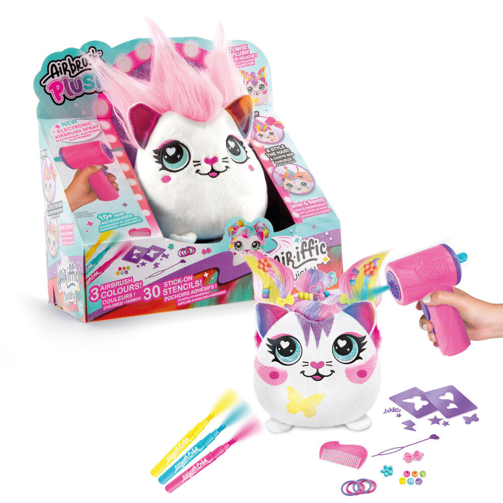 Airbrush Plush assorted plush toy squishy airbrush hair accessories