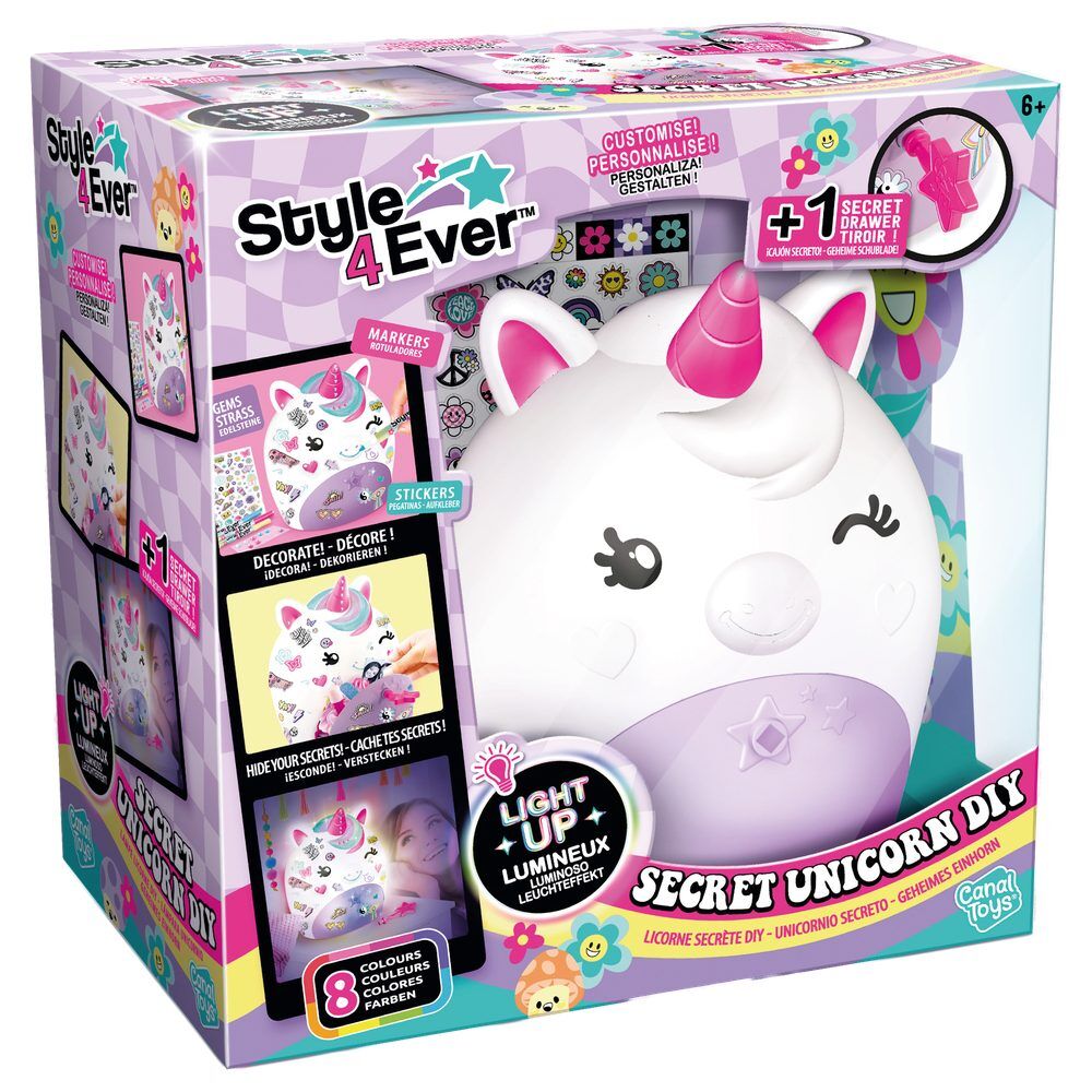 Style 4Ever secret unicorn lamp with key compartment