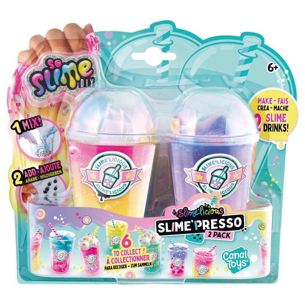 Slime assorted set of 2 beverage glasses