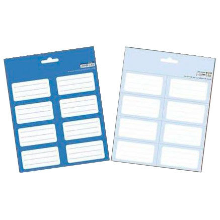 Blue adhesive labels