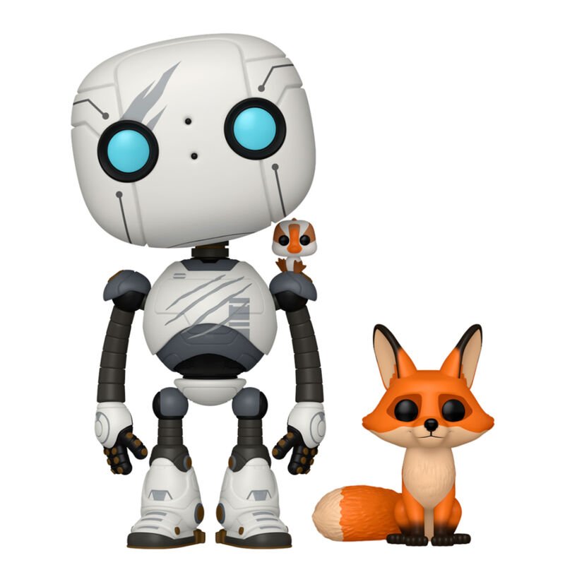 POP figure Wild Robot Roz with Brightbill & Fink